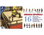 New Set of 16 Metal Figurines with Accessories for Spanish Navy Ships 1:84 artesanialatina AL22901F