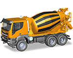 Iveco Trakker 6x6 concret mixer truck orange 1:87 herpa HE310000