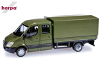 Mercedes-Benz Sprinter double cabin with platform and canvas cover Bundeswehr 1:87 herpa HE700481