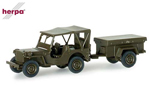 U.S. Army All-terrain vehicle and trailer US 1:87 herpa HE741989