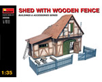 Shed with Wooden Fence 1:35 miniart MNA35556