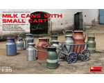 Milk Cans with Small Cart 1:35 miniart MNA35580