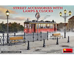 Street accessories with Lamps - Clocks 1:35 miniart MNA35639