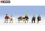 Persone sedute 6 personaggi con 1 panchina HO noch NH15530