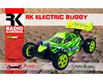 Automodello Buggy 4WD 1:10 2,4 GHz Verde/Giallo RTR radiokontrol RKO1000-03