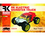 Automodello Monster Truck 4WD 1:10 2,4 GHz Bianco/Rosso RTR radiokontrol RKO1100-04