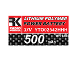 Batteria LiPo 3,7 V 1S 500 mAh radiokontrol YTO02542HHH